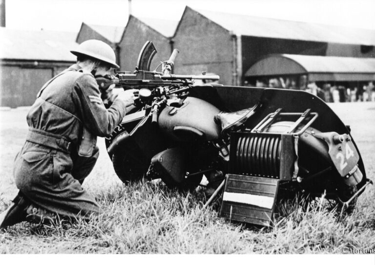In firing position on Armoured Triumph