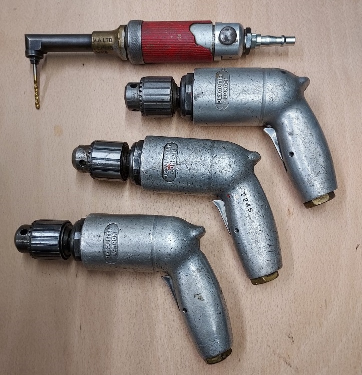 Air drill from the Brooklands factory used in the making of aircraft.