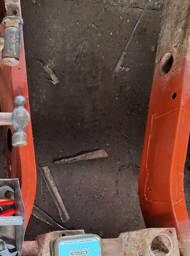 Cleaning up of welds by gearbox mountings