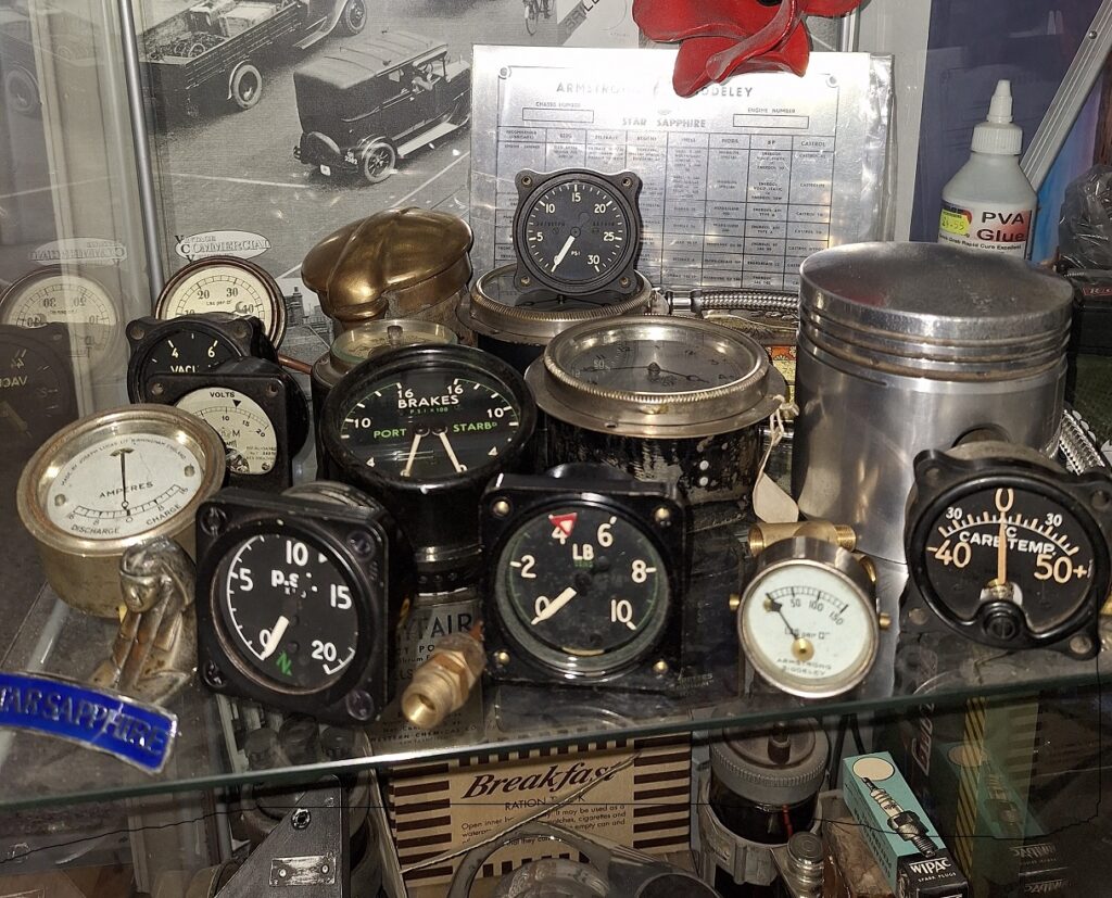 Collection of gauges and instruments for the dash board growing still