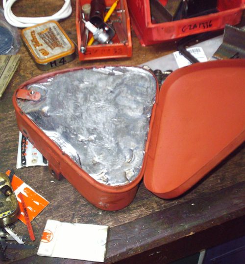 Tool box counter weight with 50lbs. of lead