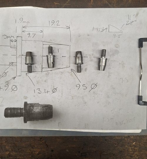 Van Diemen race car wheel locating studs.
